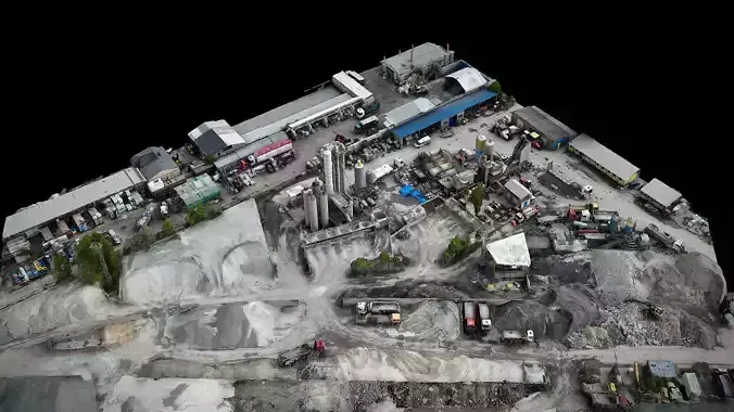 terrain construction-site industrial drone scan 