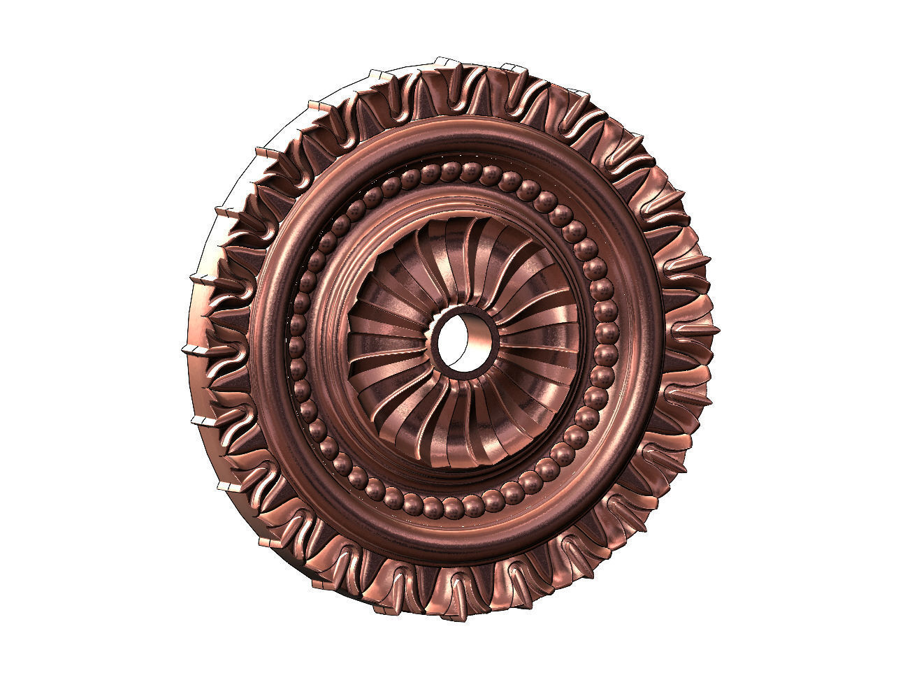 Faceted carved pattern ceiling medallion rosette relief  3D print model_13