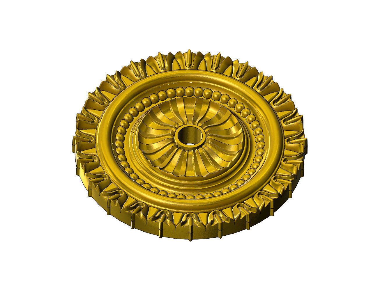 Faceted carved pattern ceiling medallion rosette relief  3D print model_15