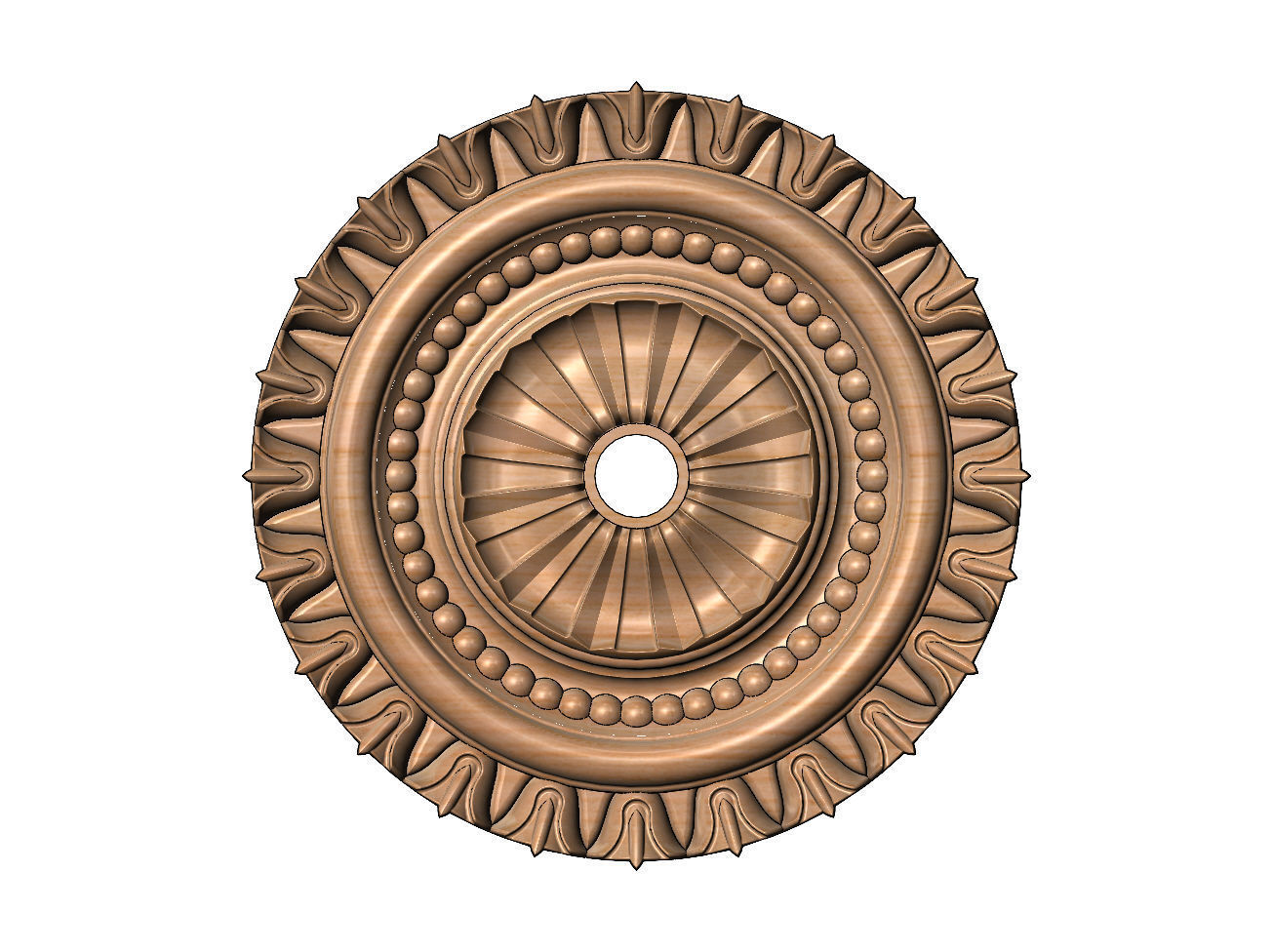 Faceted carved pattern ceiling medallion rosette relief  3D print model_10