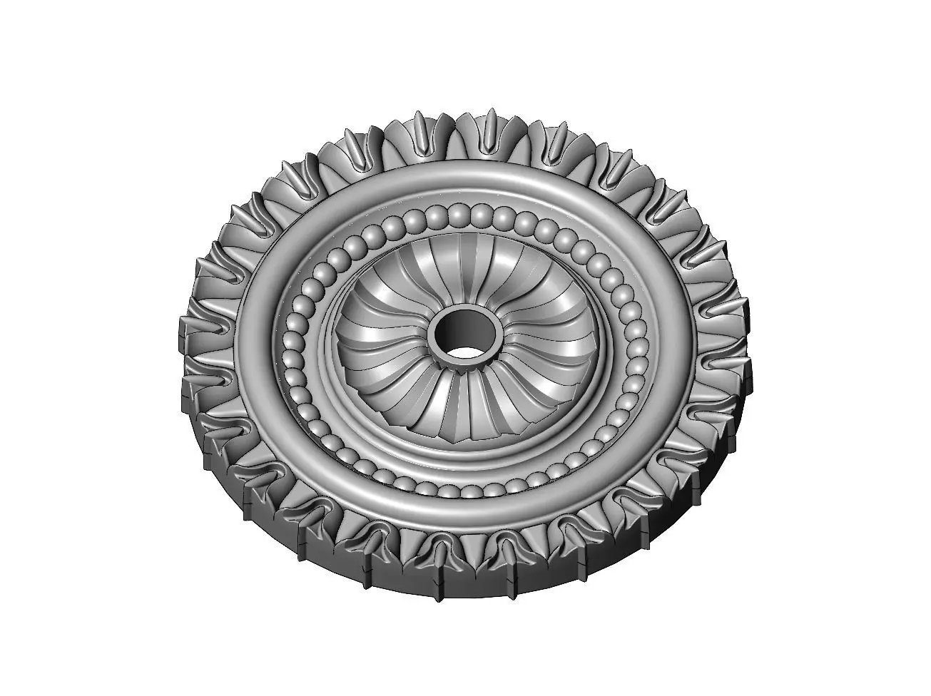 Faceted carved pattern ceiling medallion rosette relief  3D print model_0