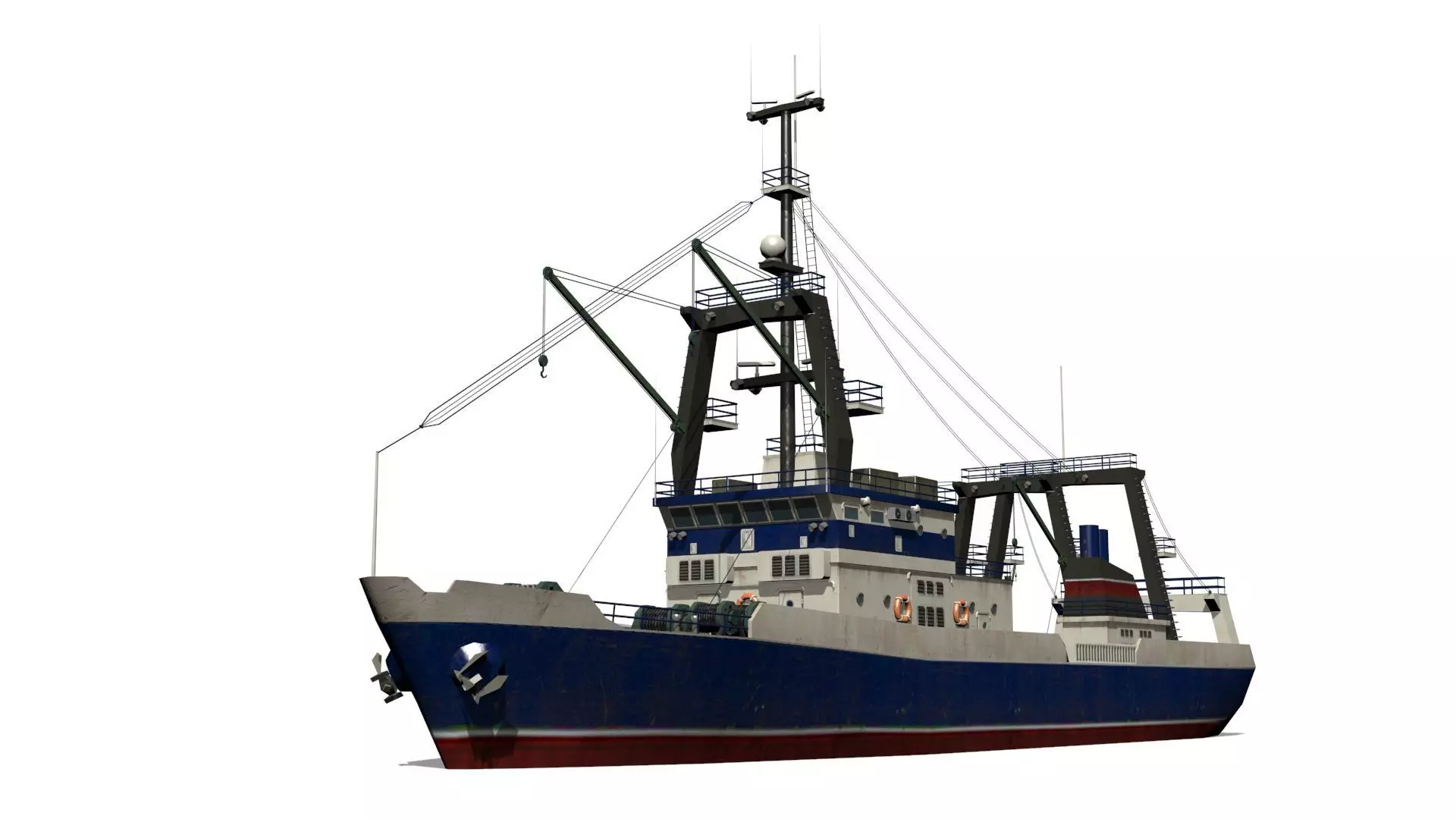 trawler Low-poly 3D model_0