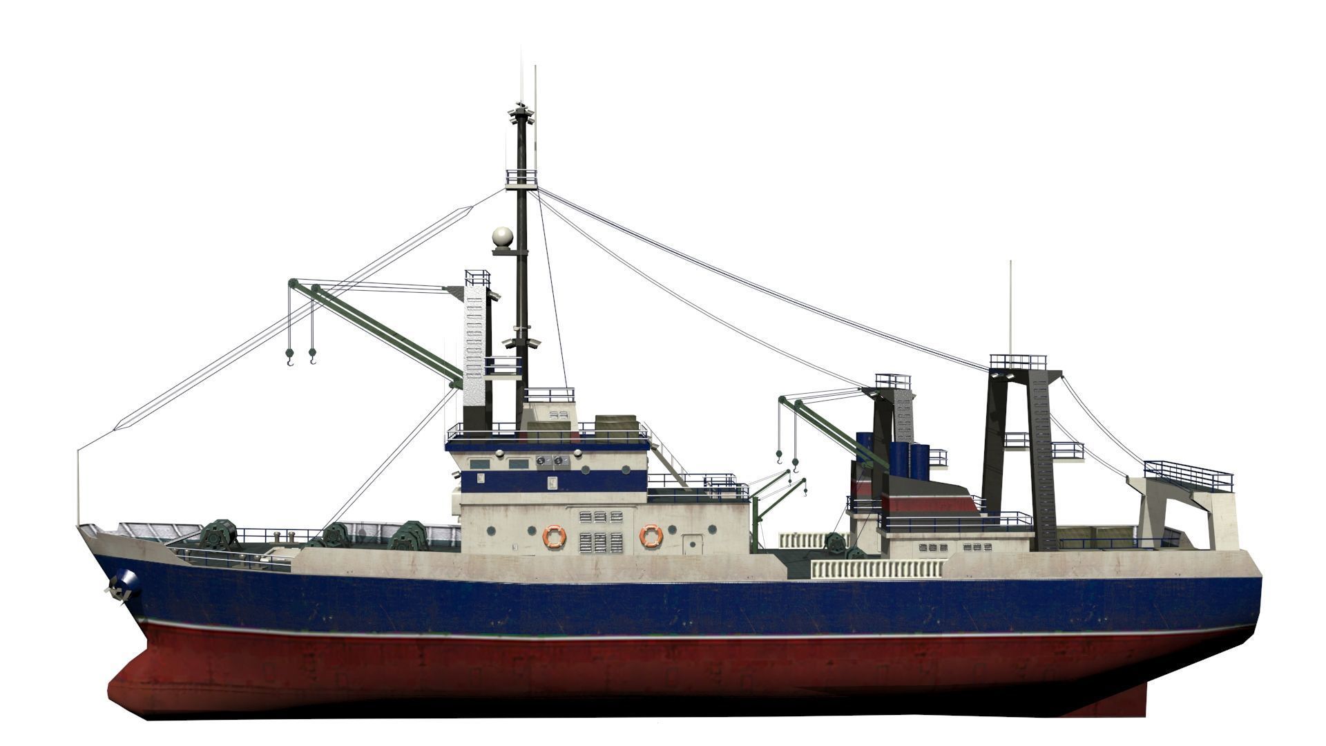 trawler Low-poly 3D model_4