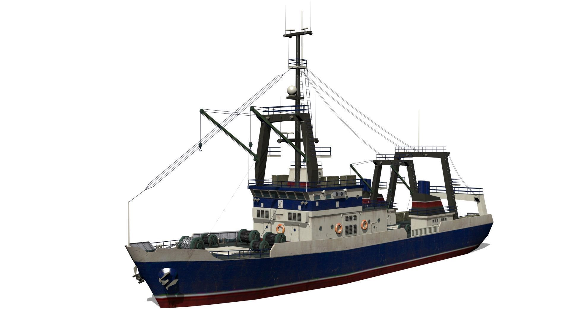 trawler Low-poly 3D model_1