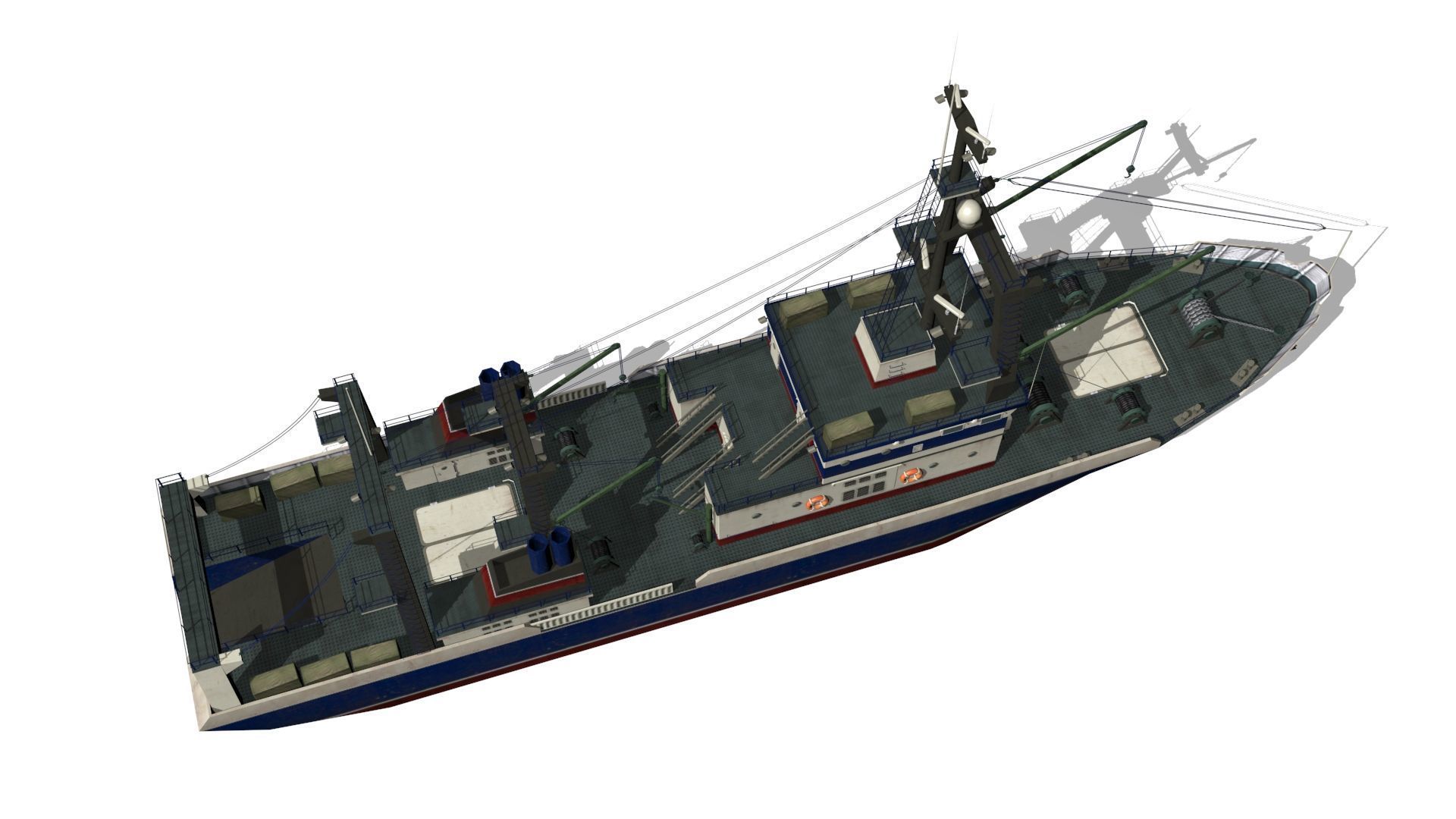 trawler Low-poly 3D model_8