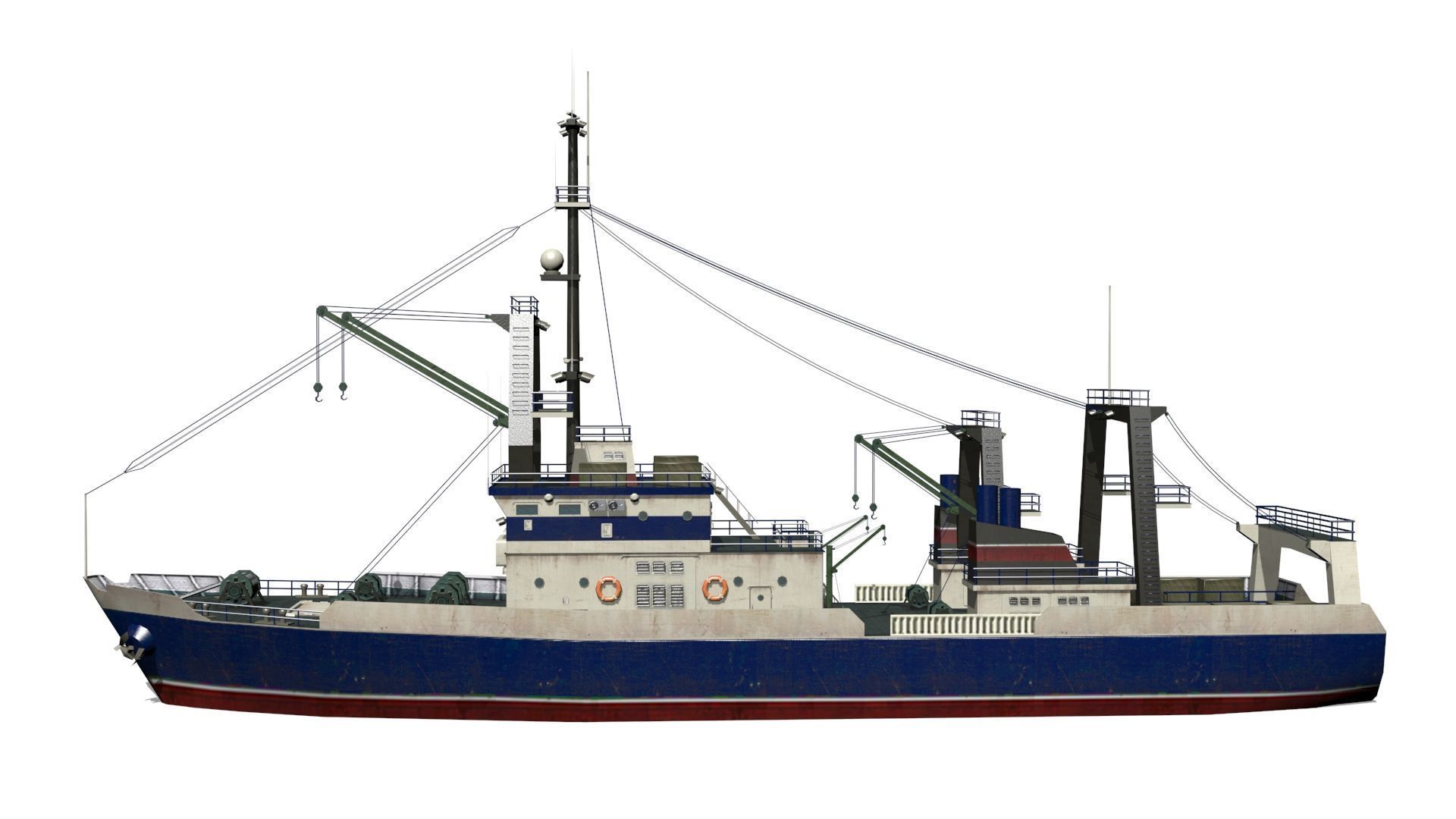 trawler Low-poly 3D model_3
