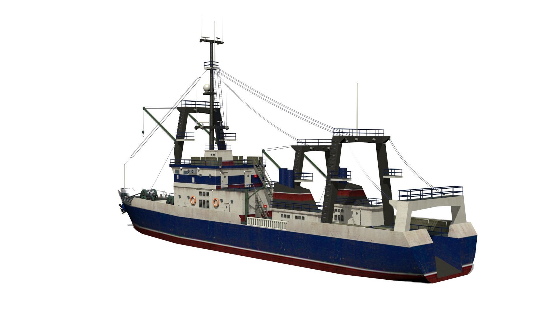 trawler Low-poly 3D model_5