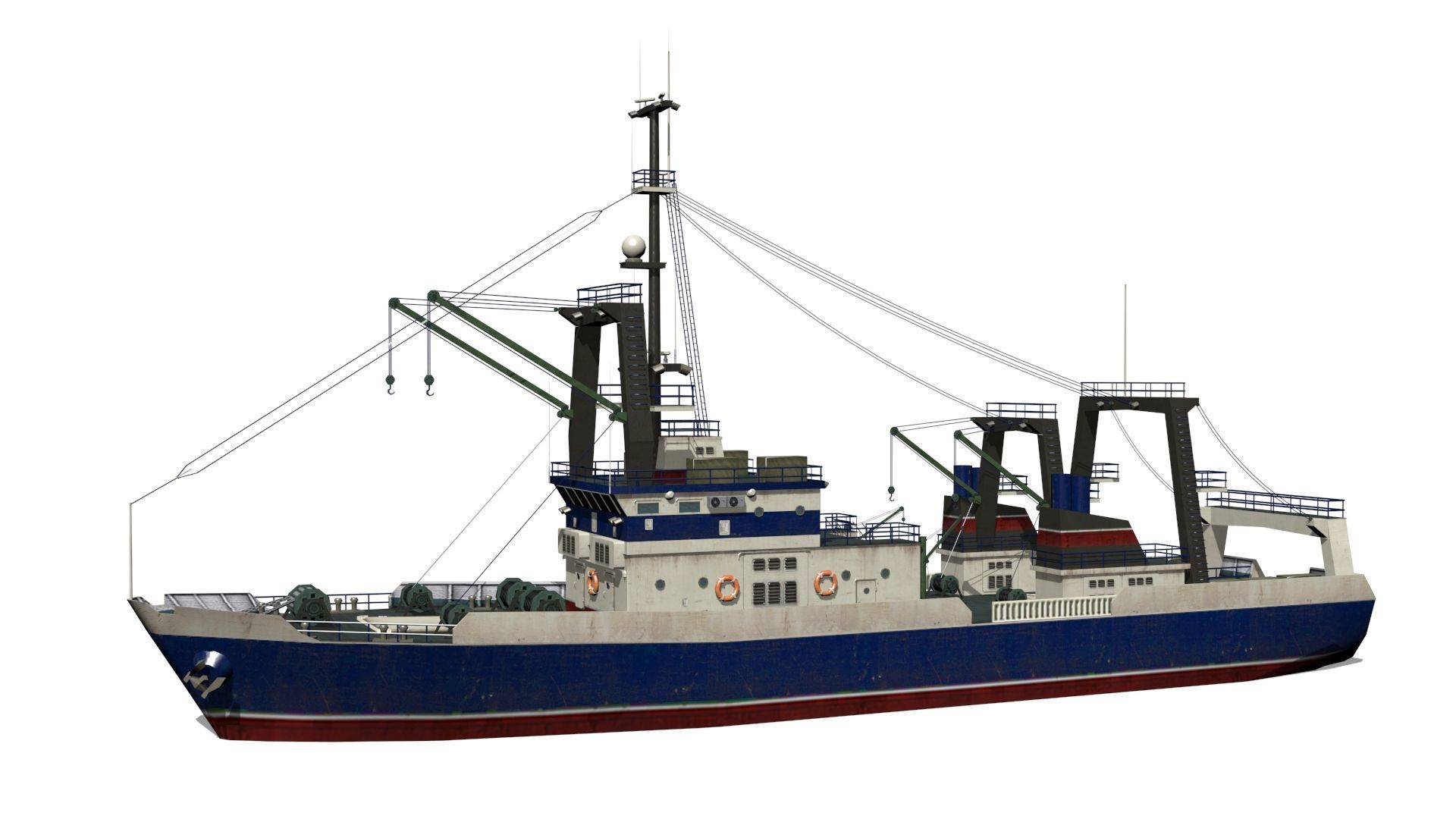 trawler Low-poly 3D model_2
