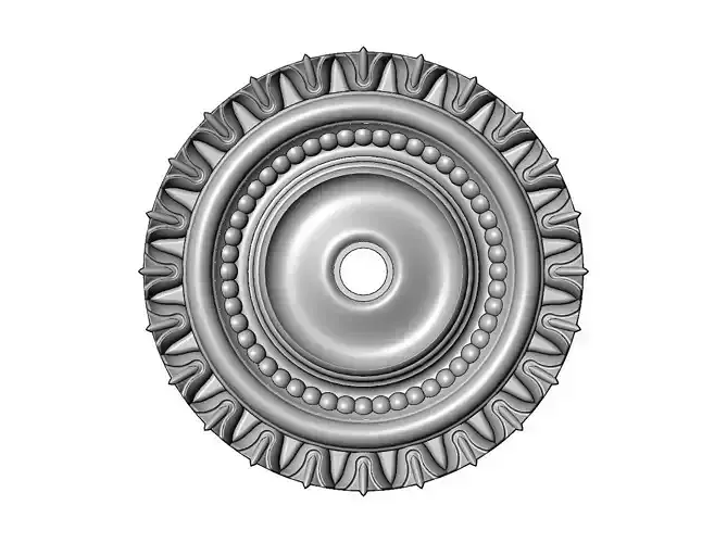 Curved carved pattern ceiling medallion rosette relief sculpture