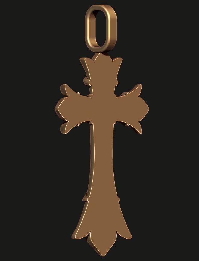 MEN S BRUTAL CROSS and BEAD INSERT WITH A DIAMETER OF 5mm 3D print model_11