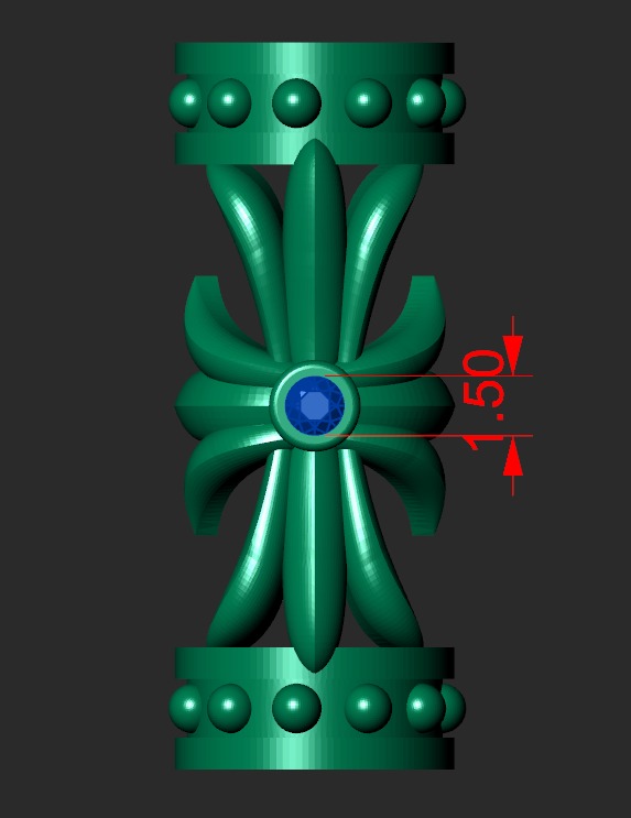 MEN S BRUTAL CROSS and BEAD INSERT WITH A DIAMETER OF 5mm 3D print model_14