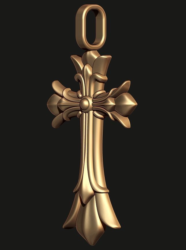 MEN S BRUTAL CROSS and BEAD INSERT WITH A DIAMETER OF 5mm 3D print model_7