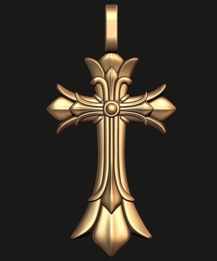 MEN S BRUTAL CROSS and BEAD INSERT WITH A DIAMETER OF 5mm 3D print model_10