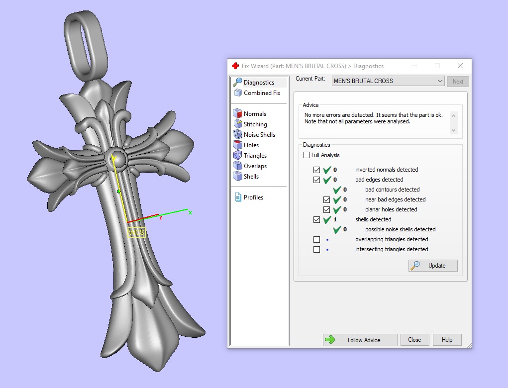 MEN S BRUTAL CROSS and BEAD INSERT WITH A DIAMETER OF 5mm 3D print model_12