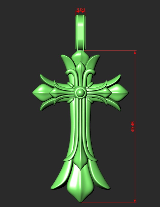 MEN S BRUTAL CROSS and BEAD INSERT WITH A DIAMETER OF 5mm 3D print model_2