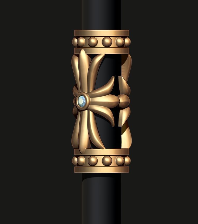 MEN S BRUTAL CROSS and BEAD INSERT WITH A DIAMETER OF 5mm 3D print model_6