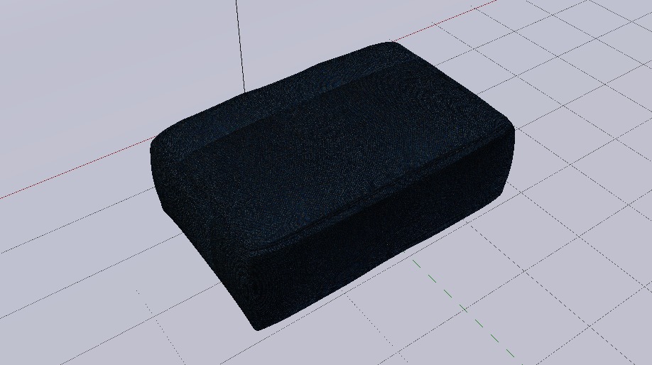 Heritage Indigo Fabric Ottoman Bench Low-poly 3D model_12