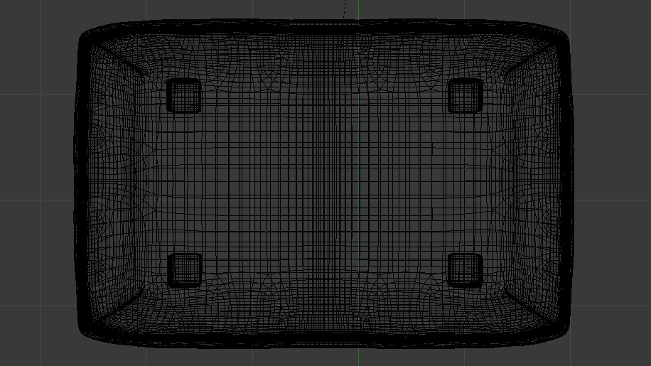 Heritage Indigo Fabric Ottoman Bench Low-poly 3D model_28