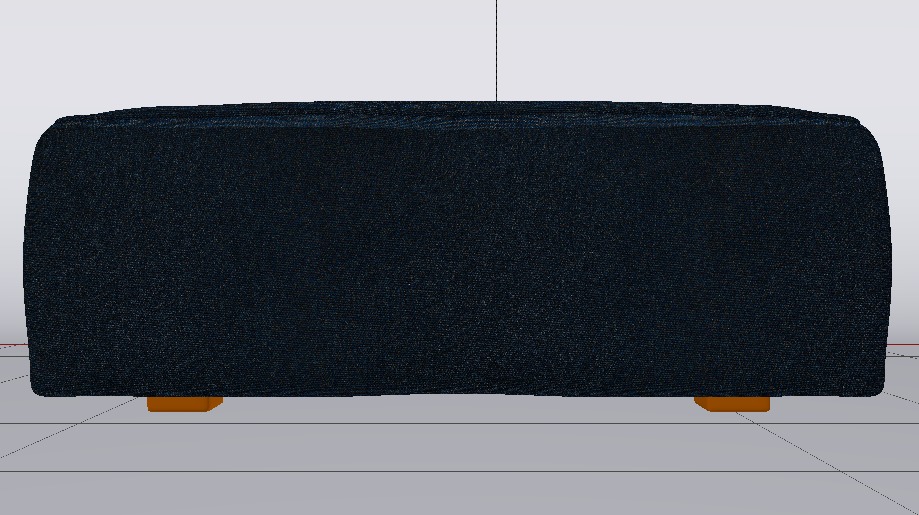 Heritage Indigo Fabric Ottoman Bench Low-poly 3D model_8