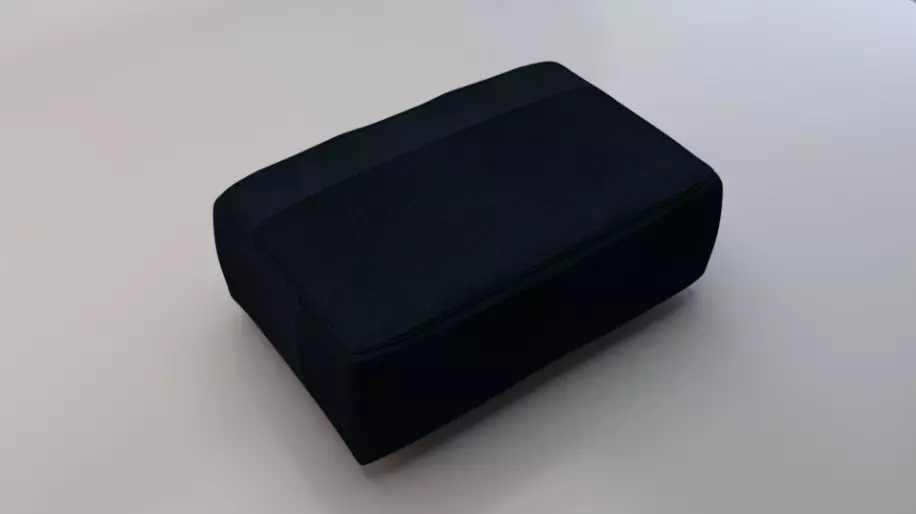 Heritage Indigo Fabric Ottoman Bench Low-poly 3D model_0