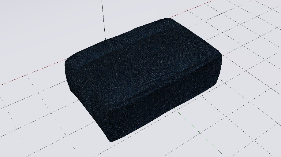 Heritage Indigo Fabric Ottoman Bench Low-poly 3D model_6
