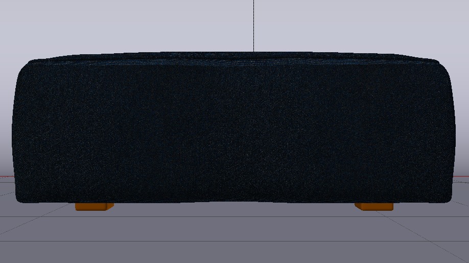 Heritage Indigo Fabric Ottoman Bench Low-poly 3D model_14