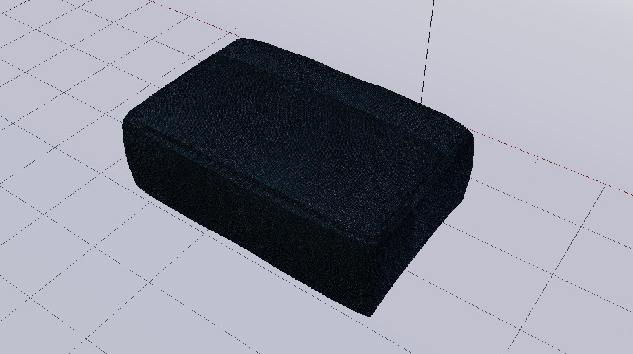 Heritage Indigo Fabric Ottoman Bench Low-poly 3D model_13