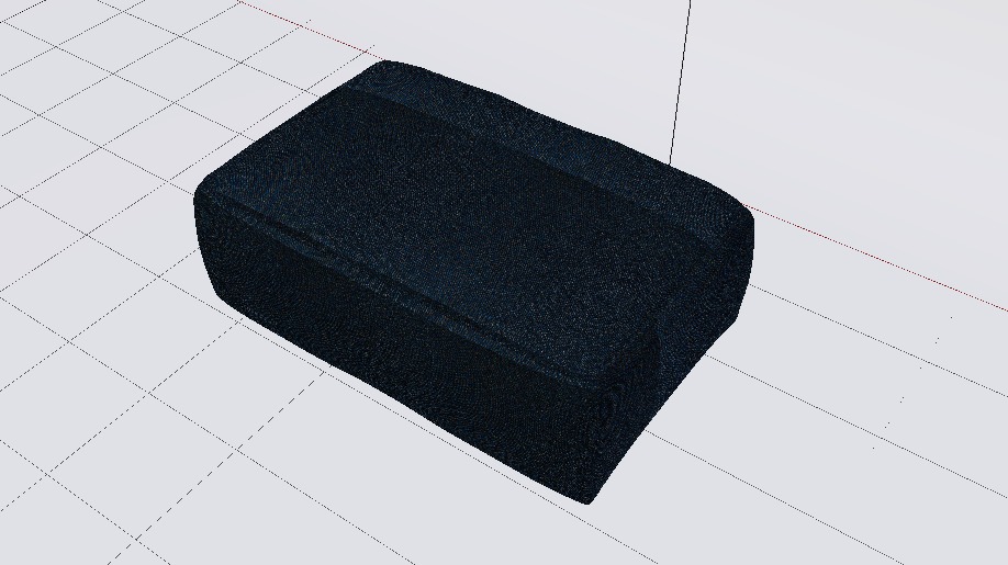 Heritage Indigo Fabric Ottoman Bench Low-poly 3D model_7