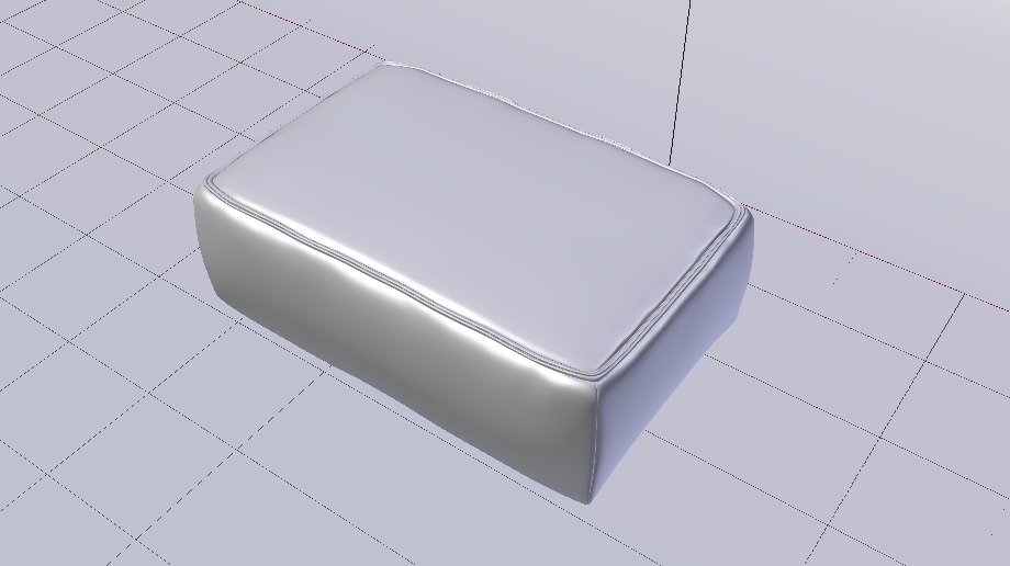 Heritage Indigo Fabric Ottoman Bench Low-poly 3D model_19