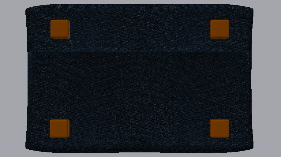 Heritage Indigo Fabric Ottoman Bench Low-poly 3D model_17