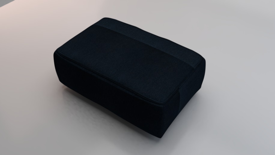 Heritage Indigo Fabric Ottoman Bench Low-poly 3D model_1