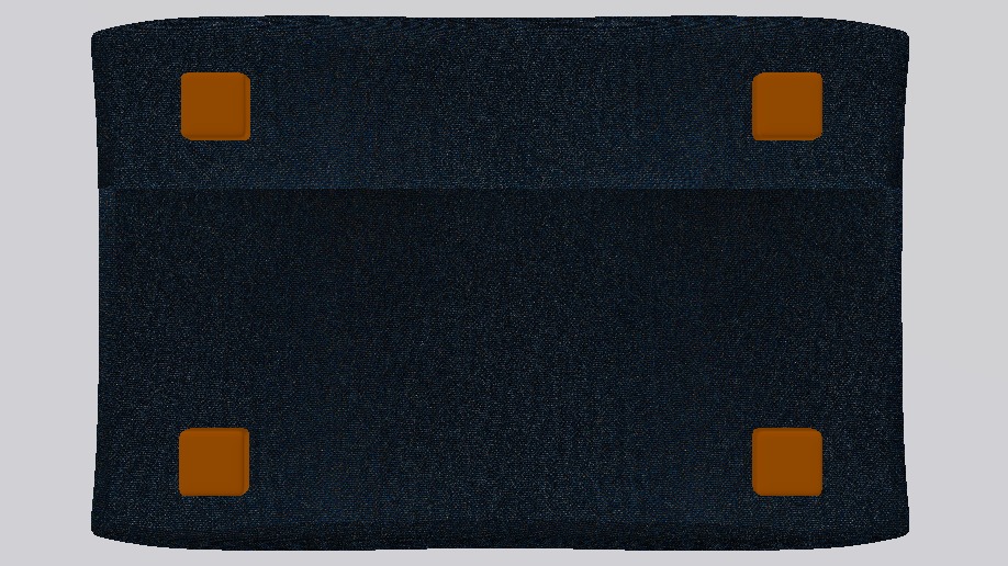 Heritage Indigo Fabric Ottoman Bench Low-poly 3D model_11