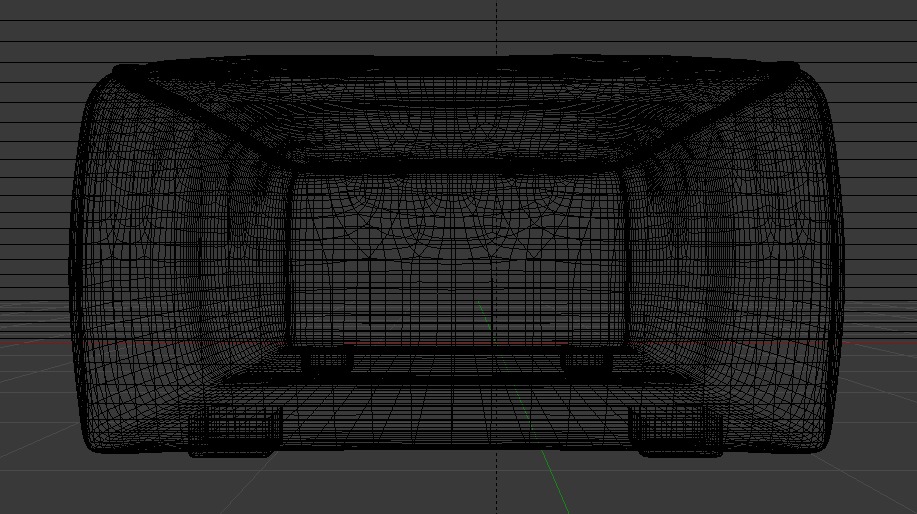 Heritage Indigo Fabric Ottoman Bench Low-poly 3D model_27