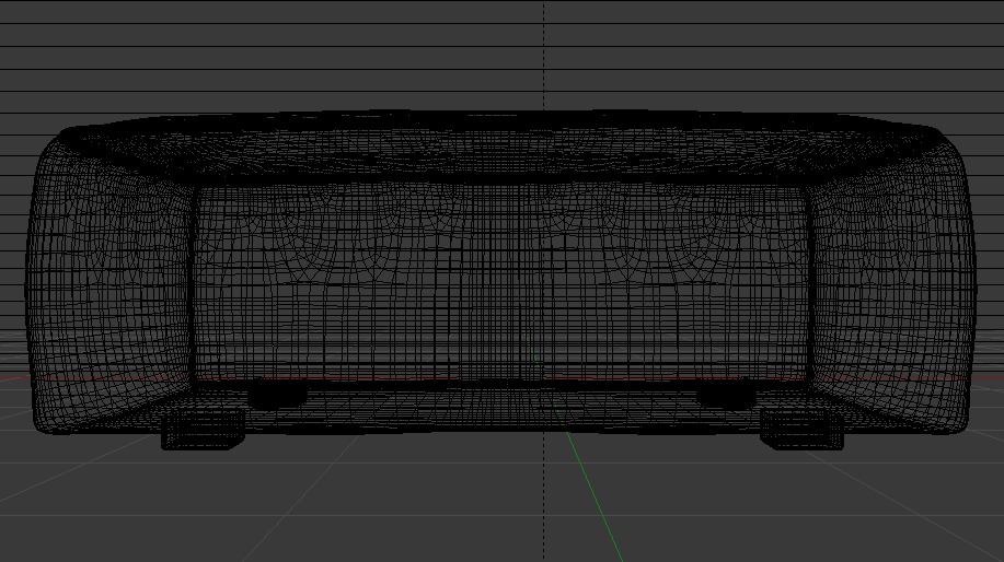 Heritage Indigo Fabric Ottoman Bench Low-poly 3D model_26