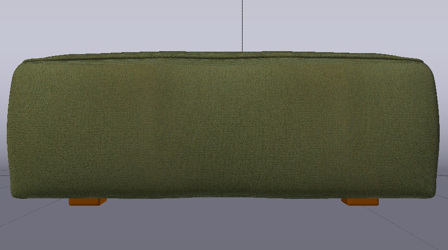 Heritage Leaf Fabric Ottoman Bench Low-poly 3D model_14