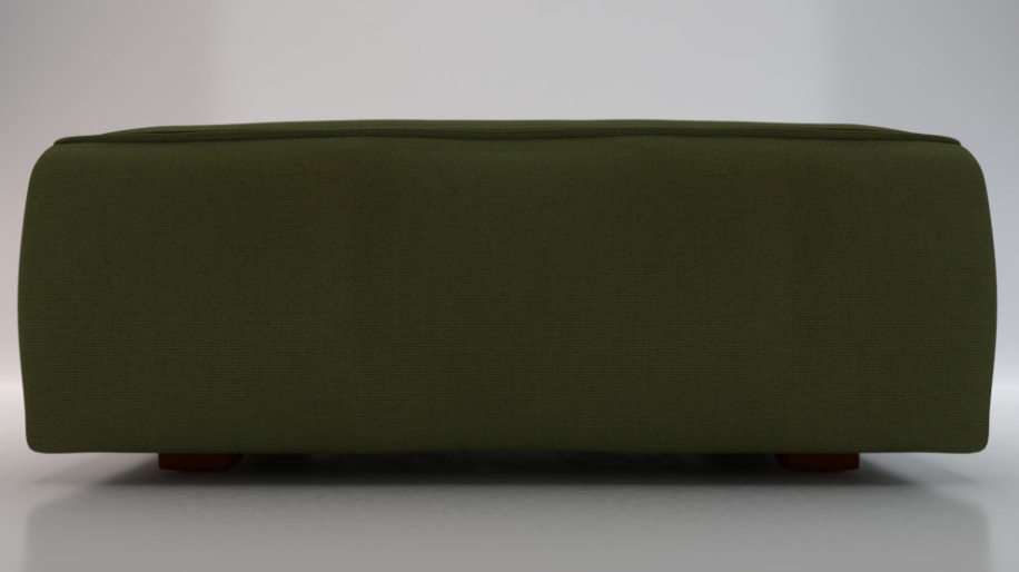 Heritage Leaf Fabric Ottoman Bench Low-poly 3D model_2