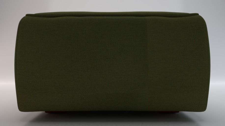 Heritage Leaf Fabric Ottoman Bench Low-poly 3D model_3