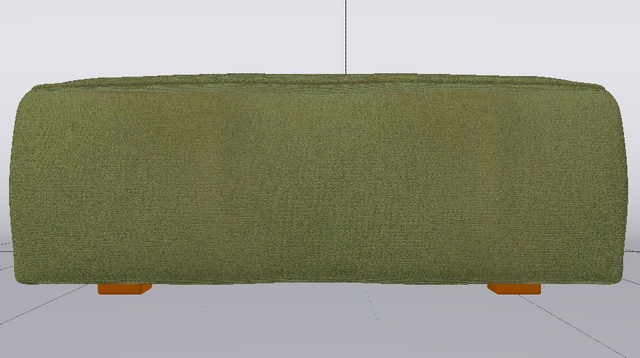 Heritage Leaf Fabric Ottoman Bench Low-poly 3D model_8