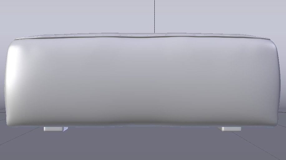 Heritage Leaf Fabric Ottoman Bench Low-poly 3D model_20