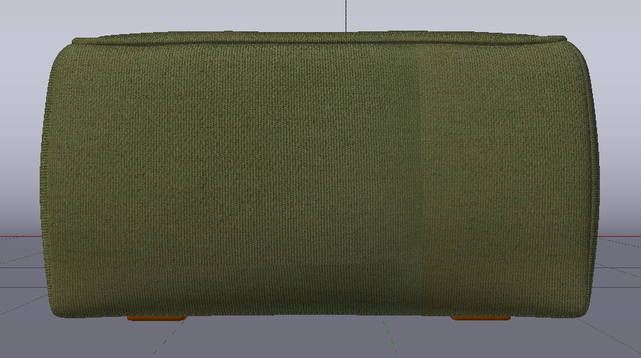 Heritage Leaf Fabric Ottoman Bench Low-poly 3D model_15