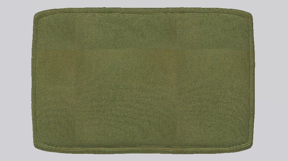 Heritage Leaf Fabric Ottoman Bench Low-poly 3D model_10