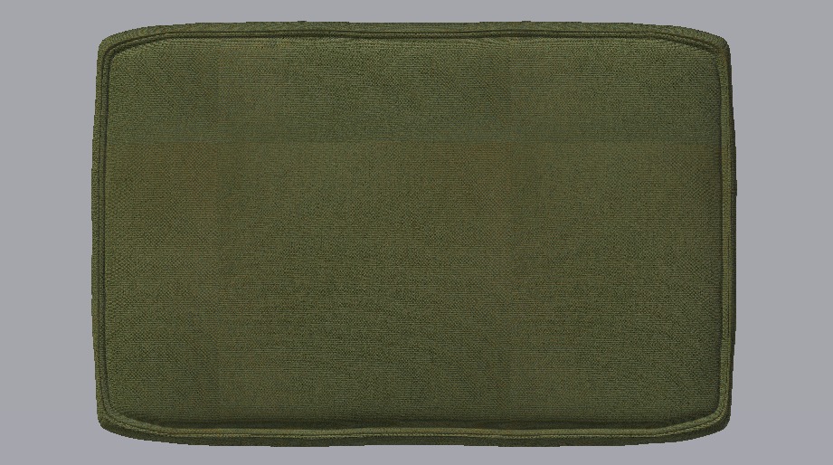 Heritage Leaf Fabric Ottoman Bench Low-poly 3D model_16