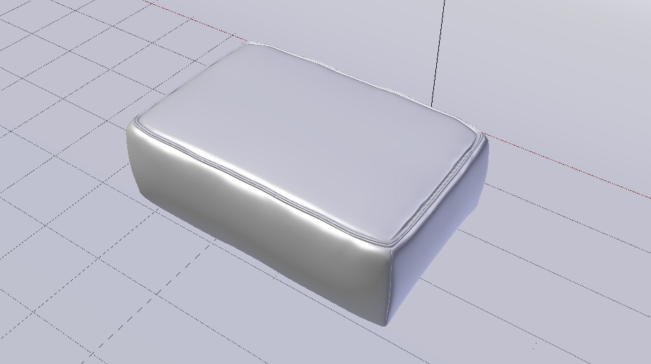 Heritage Leaf Fabric Ottoman Bench Low-poly 3D model_19