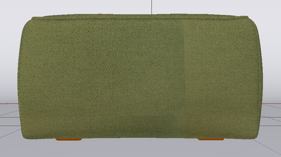 Heritage Leaf Fabric Ottoman Bench Low-poly 3D model_9