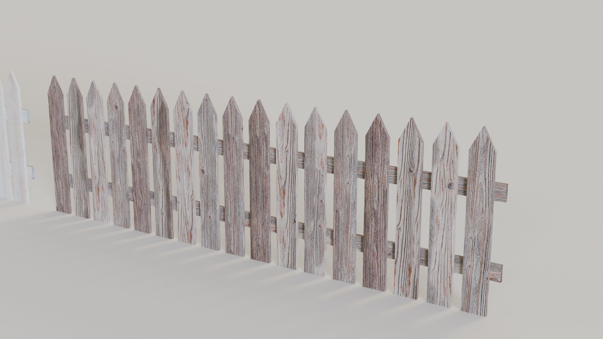 Modular Wooden Garden Fences Collection - 3D Model with Textures 3D model_8