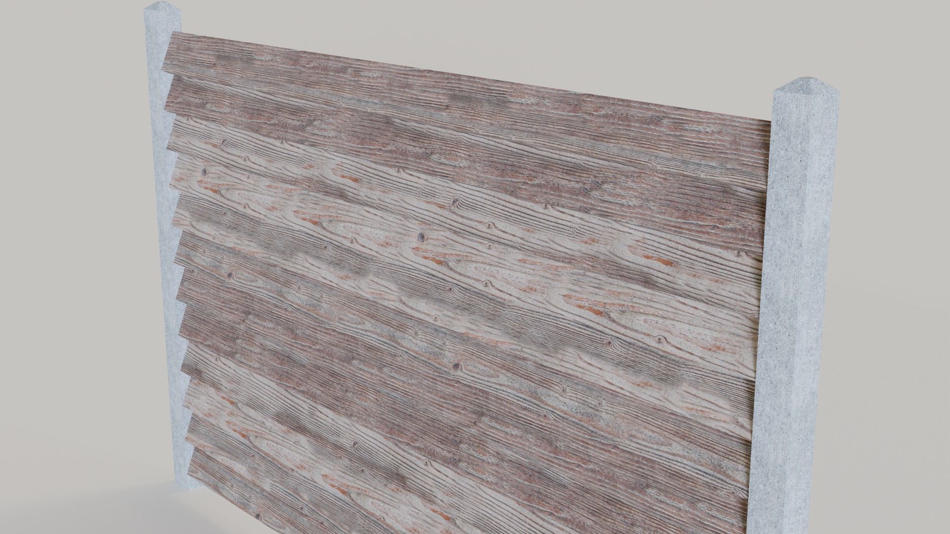 Modular Wooden Garden Fences Collection - 3D Model with Textures 3D model_14