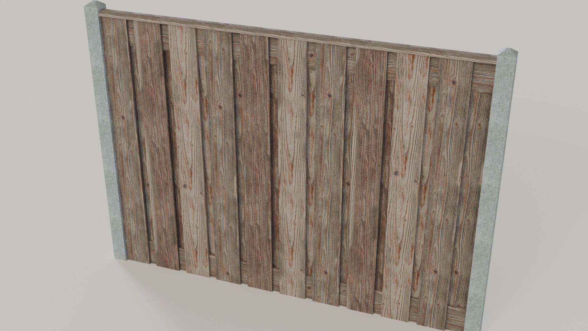 Modular Wooden Garden Fences Collection - 3D Model with Textures 3D model_10