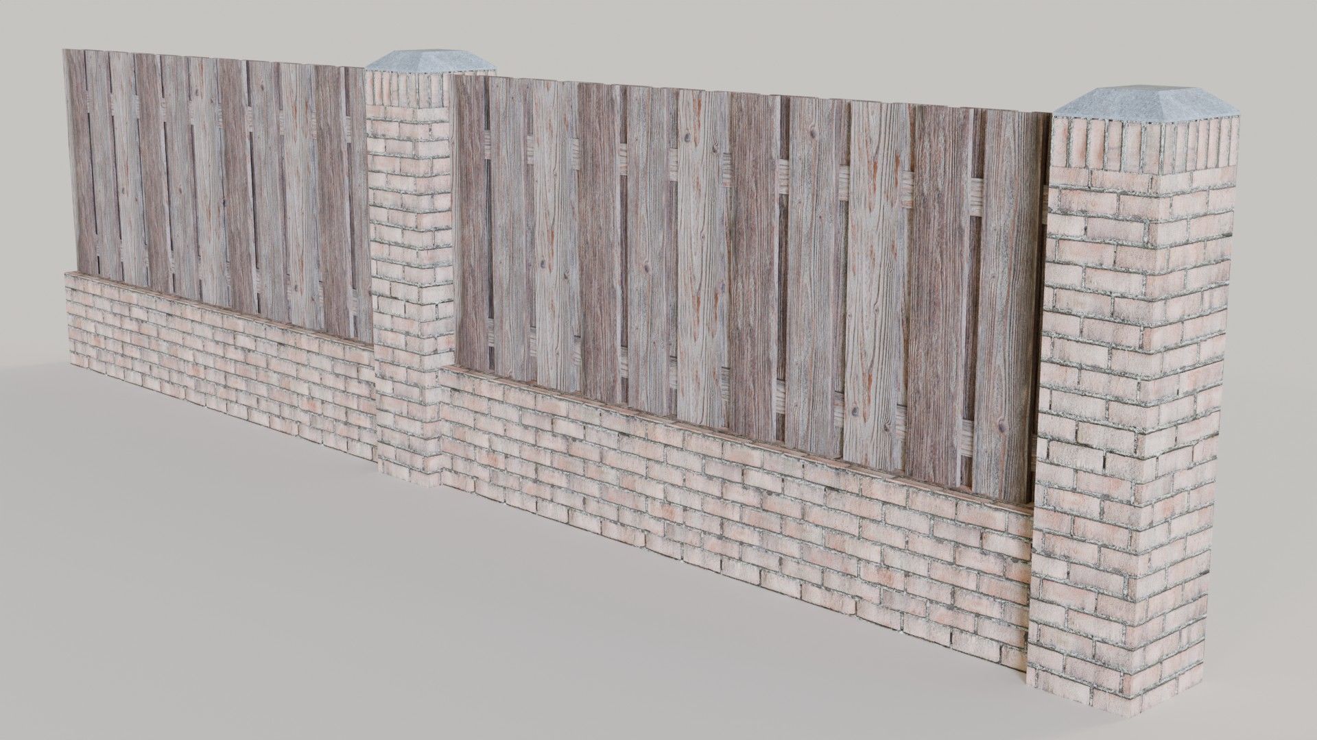 Modular Wooden Garden Fences Collection - 3D Model with Textures 3D model_7