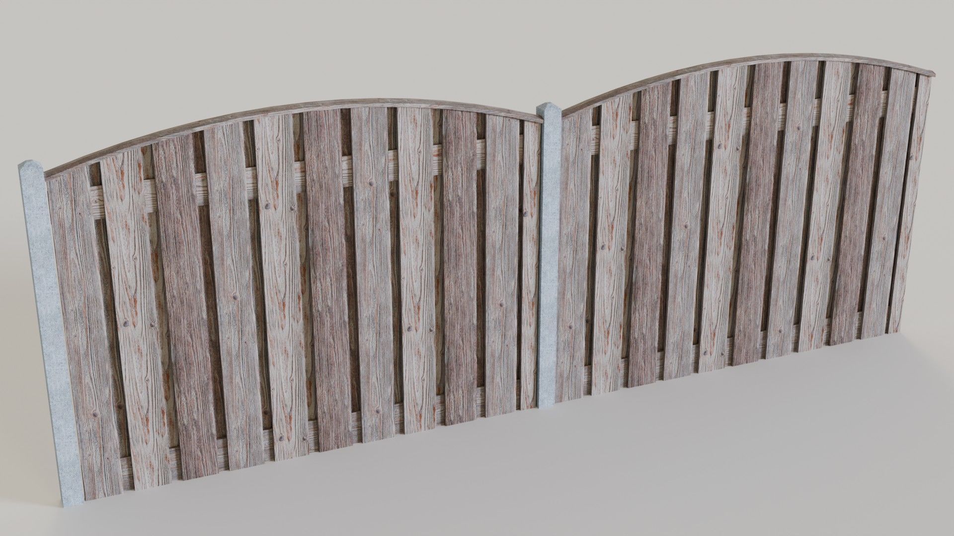 Modular Wooden Garden Fences Collection - 3D Model with Textures 3D model_6