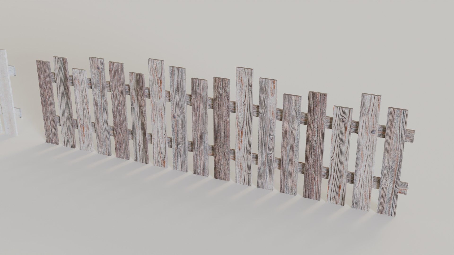 Modular Wooden Garden Fences Collection - 3D Model with Textures 3D model_9